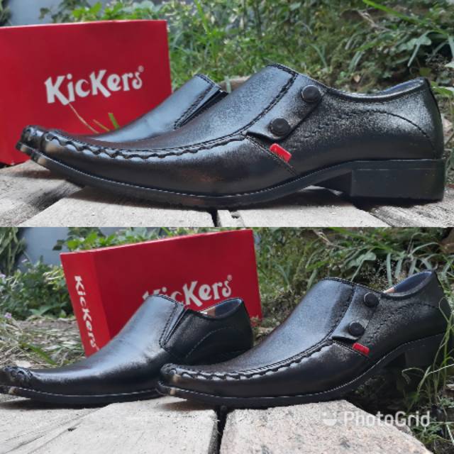 sepatu pantofel pria kickers kulit asli