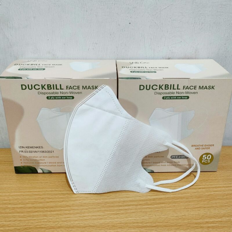 masker duckbill y&amp;b care original isi 50 pcs hitam dan putih masker duckbil ynb kualitas bagus mirip sensi mask duckbill