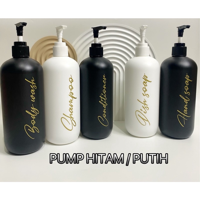 botol DOFF n24 HITAM PUTIH GOLD SWEET 500ml . aesthetic bottle refill isi ulang tempat sabun cair pump estetik