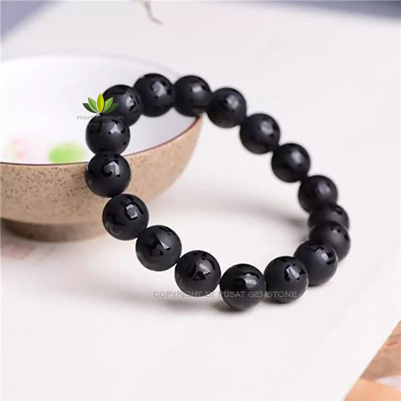 Gelang Batu Larva Gelang Keberuntungan Motif Ukir