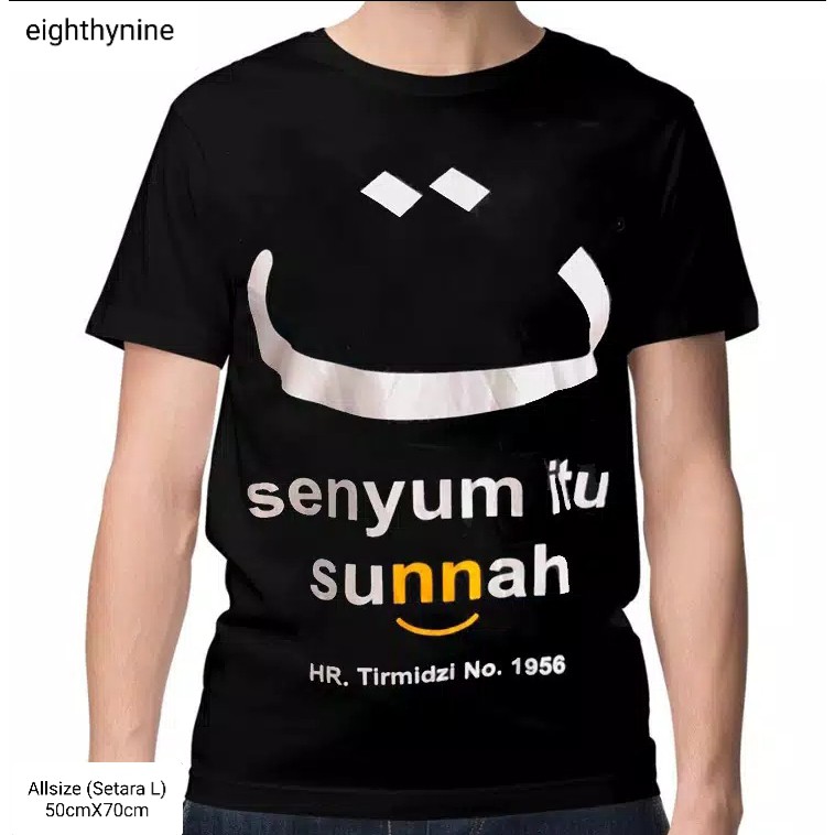Baju pria kaos pria kaos SENYUM ITU SUNNAH