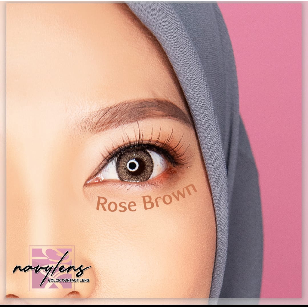 NAVY LENS ROSE BROWN (-0.50 S/D -6.00)