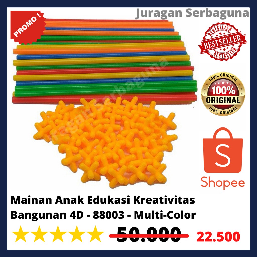 Mainan Anak Edukasi Kreativitas Bangunan 4D - 88003 - Multi-Color