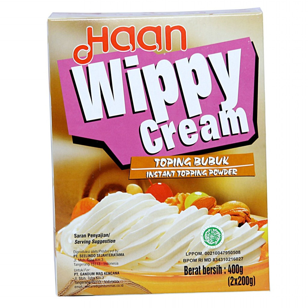 

HAAN WIPPY CREAM whipped cream instant Topping bubuk instant 400 gr