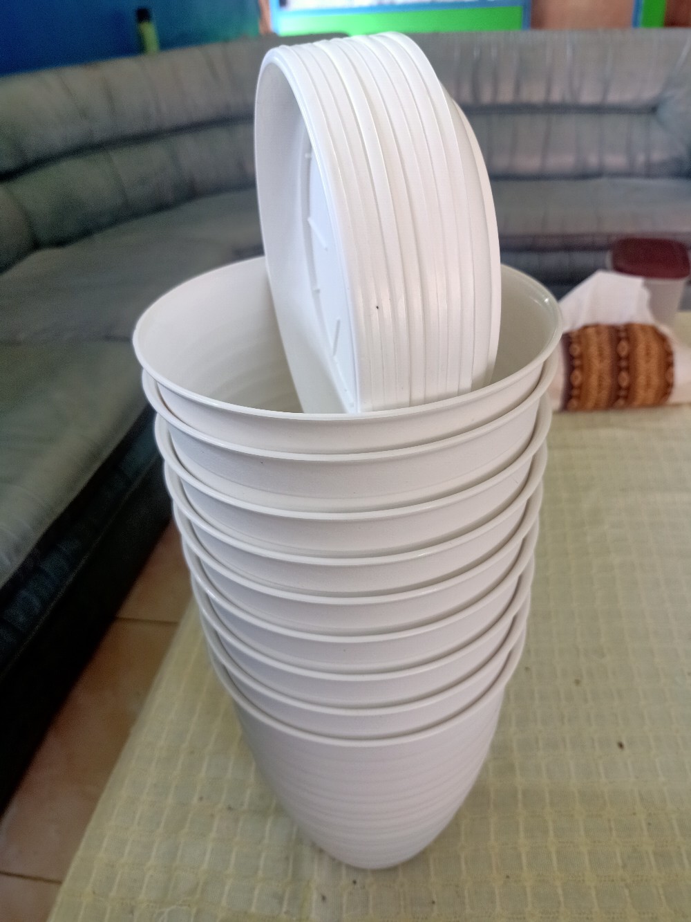 Ori 100% Pot Tawon Tinggi Pirus / Tirus 18 Cm + Tatakan Asli Budi Jaya Bjp Bunga Pupuk Daun Bibit