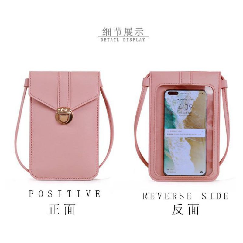 Tas Selempang Wanita Omegos Kulit PU Dompet Wanita Dompet HP Dompet Impor DCW 33