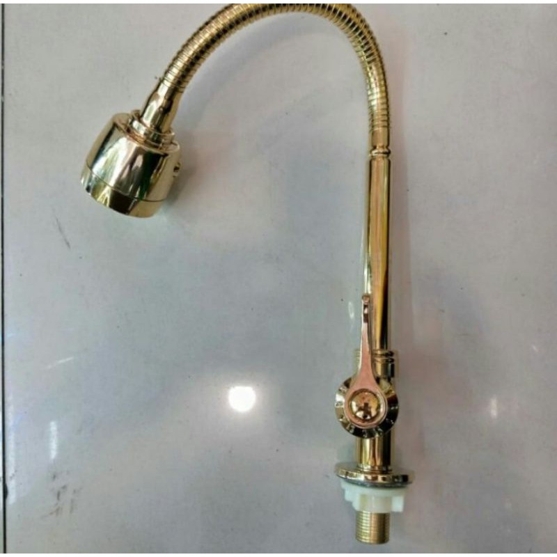 Kran sink flexible gold meja / Kran flexible gold