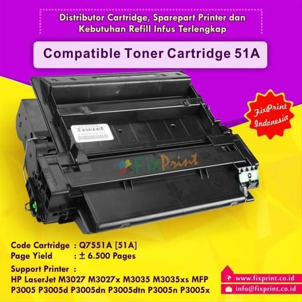 Cartridge Toner Compatible HP 51A Q7551A Printer HP Laserjet M3035 M3