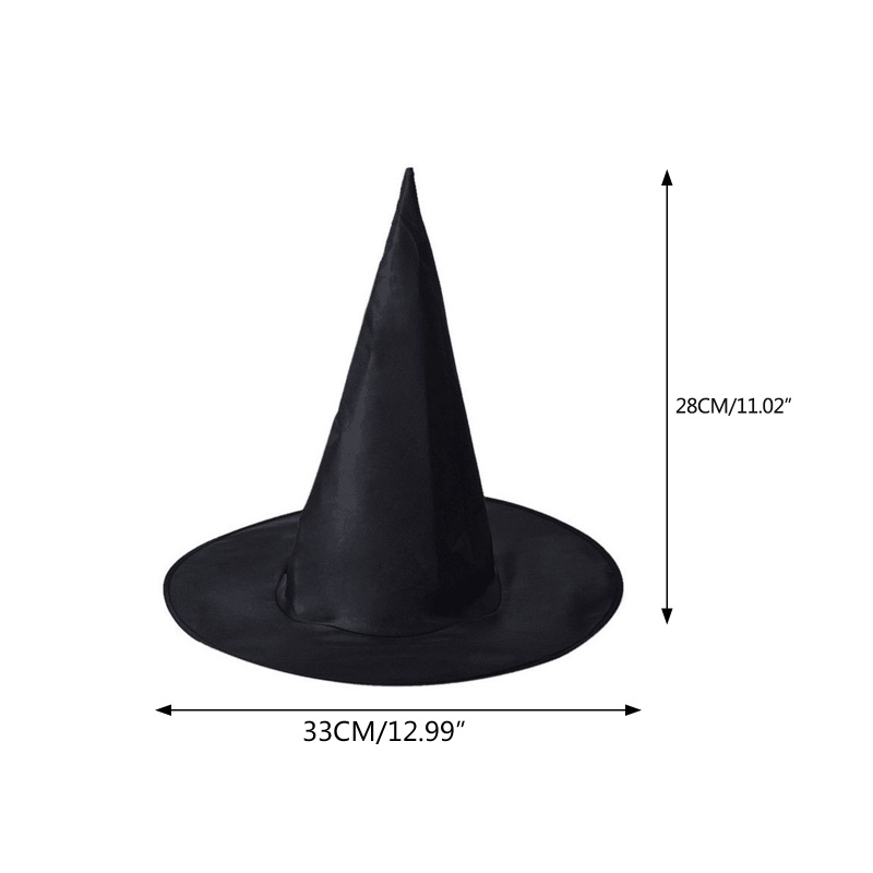 Topi Penyihir Warna Hitam Untuk Cosplay Halloween