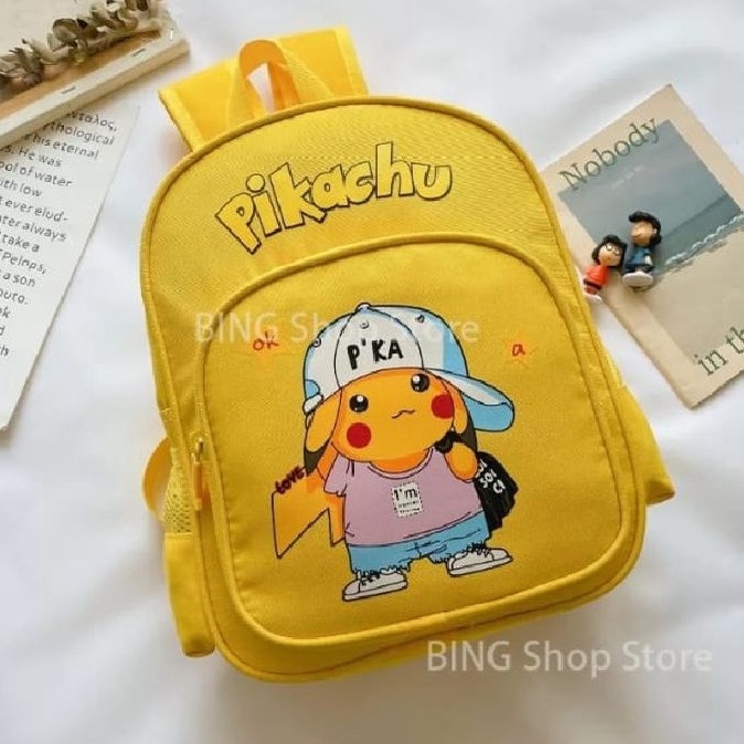 BUANA.TAS - TAS RANSEL ANAK SEKOLAH KARAKTER MOTIF KARTUN POKEMON / PIKACHU LUCU ORTOPAEDI RANSEL AN