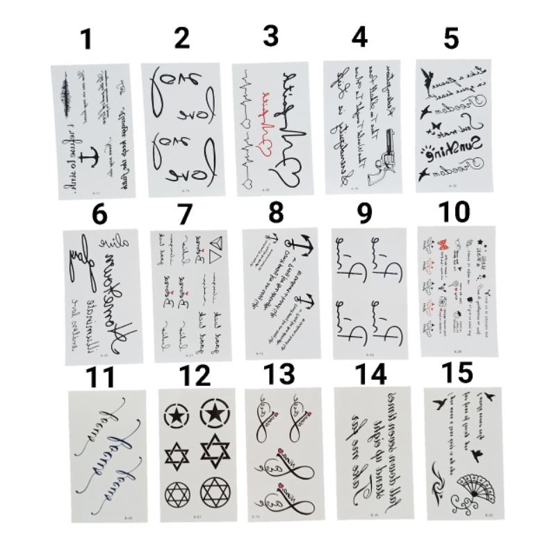 

TATTOO STICKER WATERPROOF / UKURAN 10 CM x 6 CM / HARGA SATUAN
