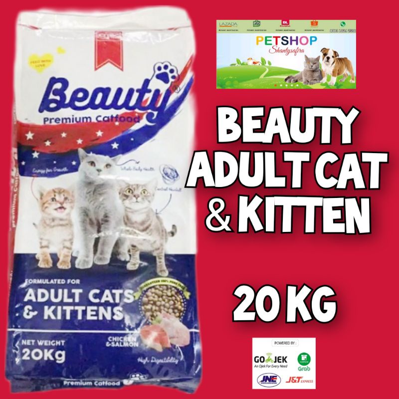 MAKANAN KUCING DRY FOOD CAT FOOD BEAUTY ADULT CAT &amp; KITTEN 20 KG / 20KG