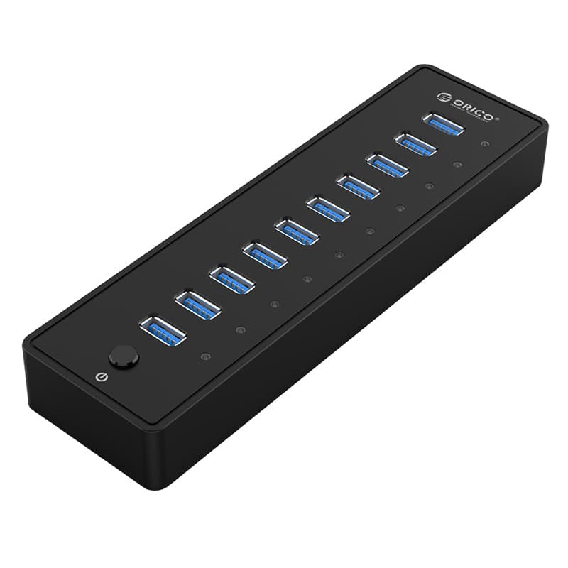 Accessories Orico USB HUB P10-U3 10 Port USB 3.0 With 12V/3A Power Adapter