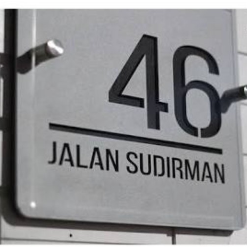 

Sign tanda dobel board alamat nomor rumah Timbul tanpa baut akrilik