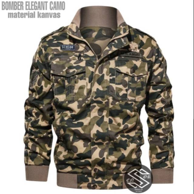 Jaket Bomber Camo
