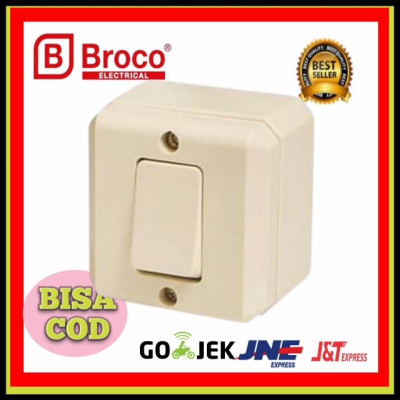 SAKLAR TUNGGAL OB ENGKEL SINGEL TEMPEL LAMPU RUMAH 1 CETEKAN ON OFF TEMPEL TEMBOK DINDING BROCO