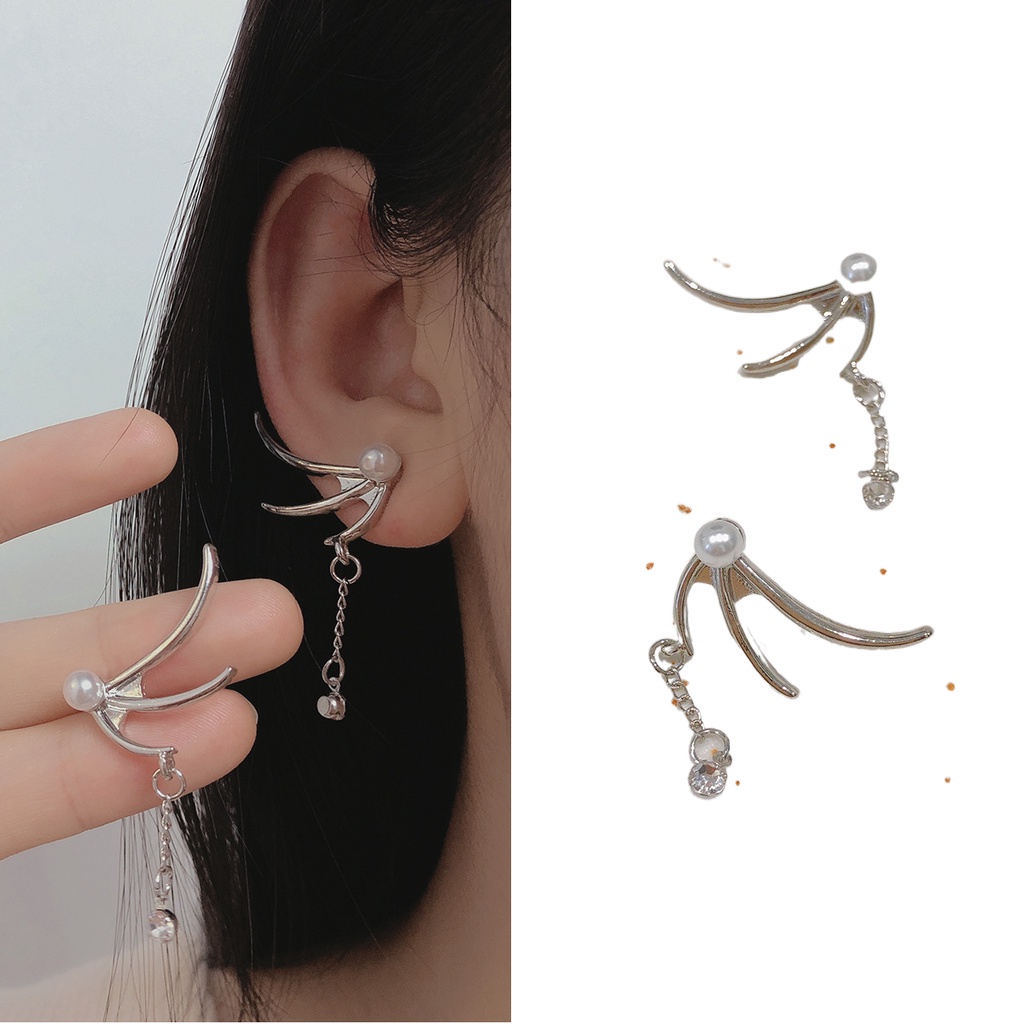 Anting Gantung Model Sayap Dengan Rumbai Untuk Wanita