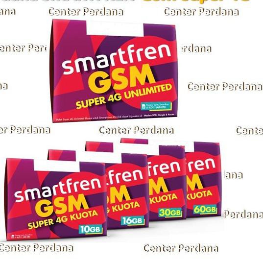 @n4 Kartu Perdana Smartfren GSM Super 4G Kuota 10 GB - 16 GB - 30 GB - 60 GB - Unlimited