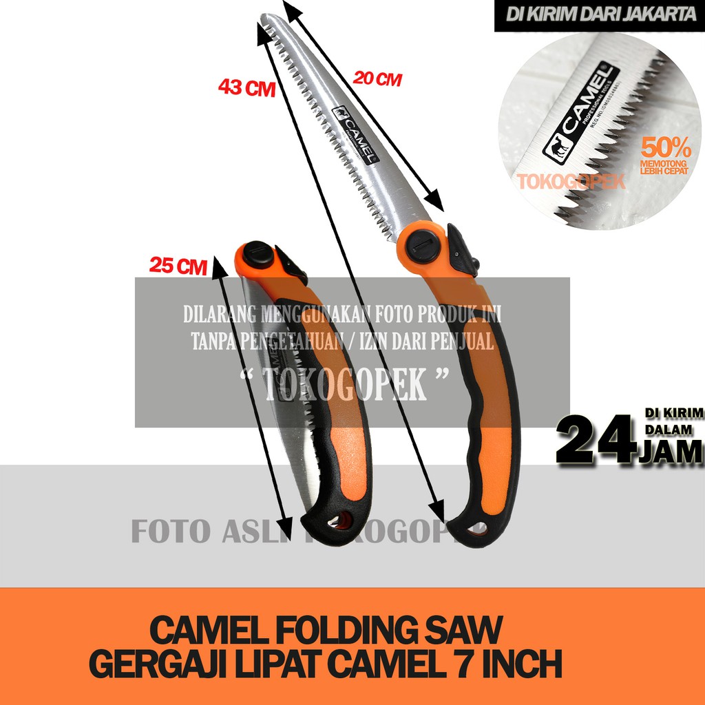 CAMEL FOLDING SAW 7&quot; INCH - GERGAJI LIPAT PORTABLE CAMEL 25/43CM 7&quot;