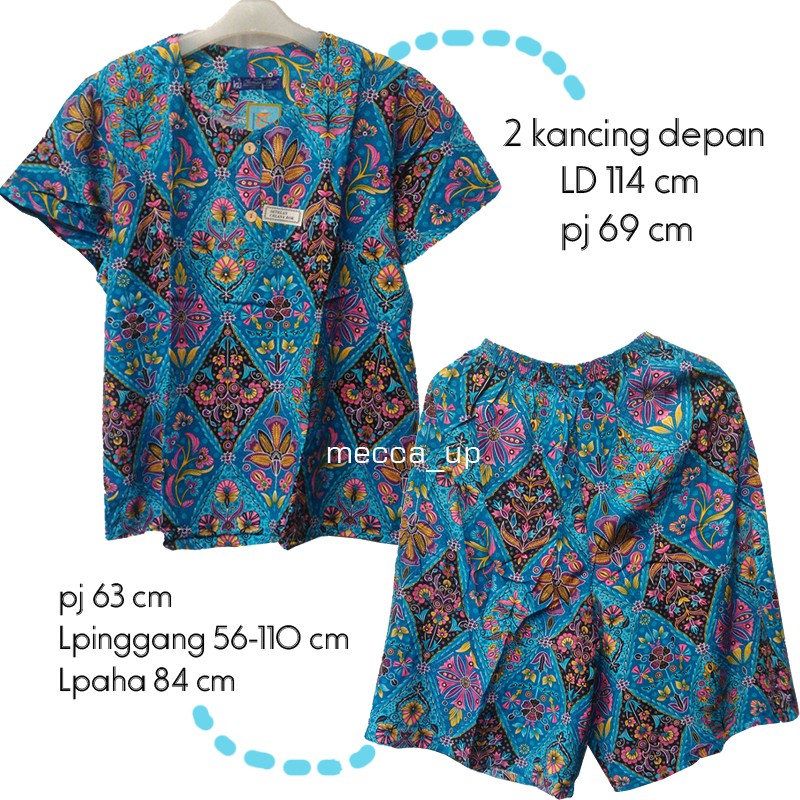 Standar&jumbo Kencana Ungu LABEL BIRU ORI Setelan Babydoll / Babydoll Batik / Kencana Ungu Lengan Pe