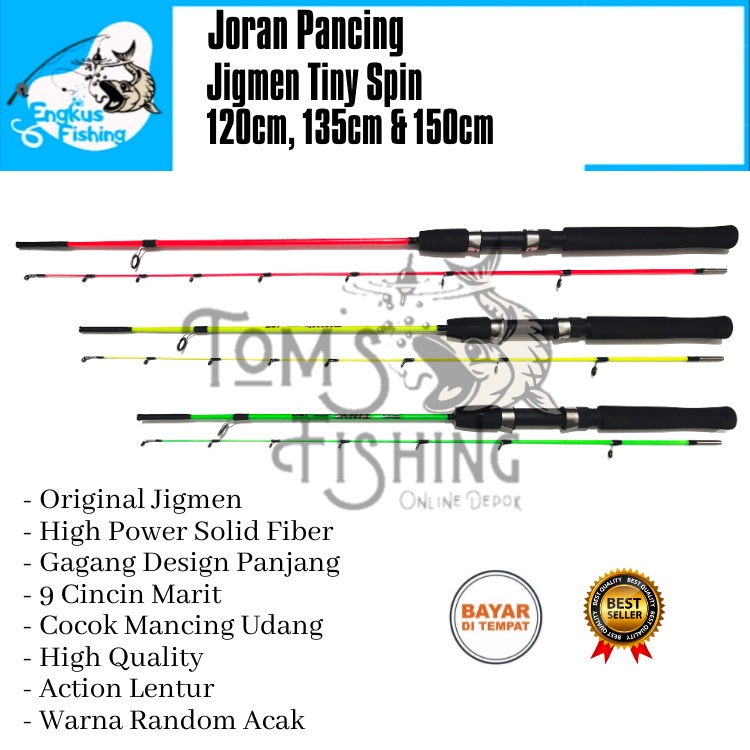 Joran Pancing Jigmen Tiny Spin 120cm, 135cm &amp; 150cm (9 Marit) Fiber Solid Murah - Engkus Fishing