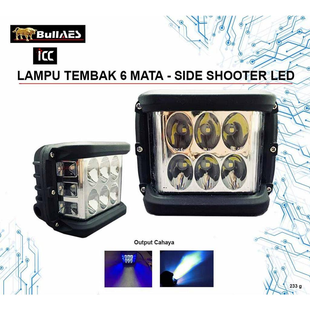 Lampu Tembak Model Shooter 6 Mata Led PLASTIK