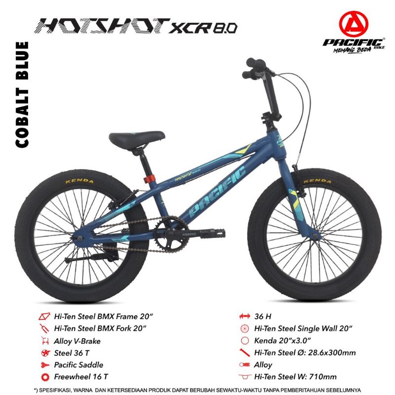 SEPEDA BMX 20 INCH PACIFIC HOTSHOT XCR 8.0 BAN JUMBO 3.0 ASLI ORIGINAL SURABAYA