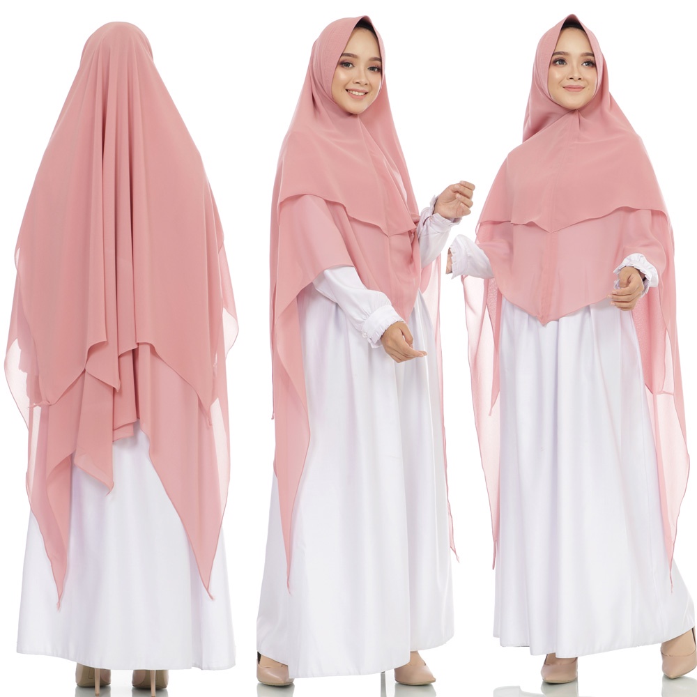 KHIMAR CERUTY 2 LAYER SAHLA JUMBO/HIJAB SYARI 2 LAYER CERUTY/KERUDUNG CERUTY 2 LAYER SAHLA JUMBO/HIJAB KHIMAR SYARI TERLARIS Angelina