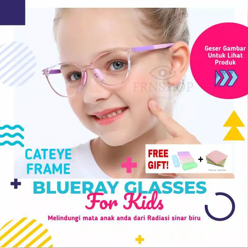 Kacamata Anak Anti Radiasi Hp/Bisa Ganti Lensa Minus cyl/Kacamata anak laki Perempuan