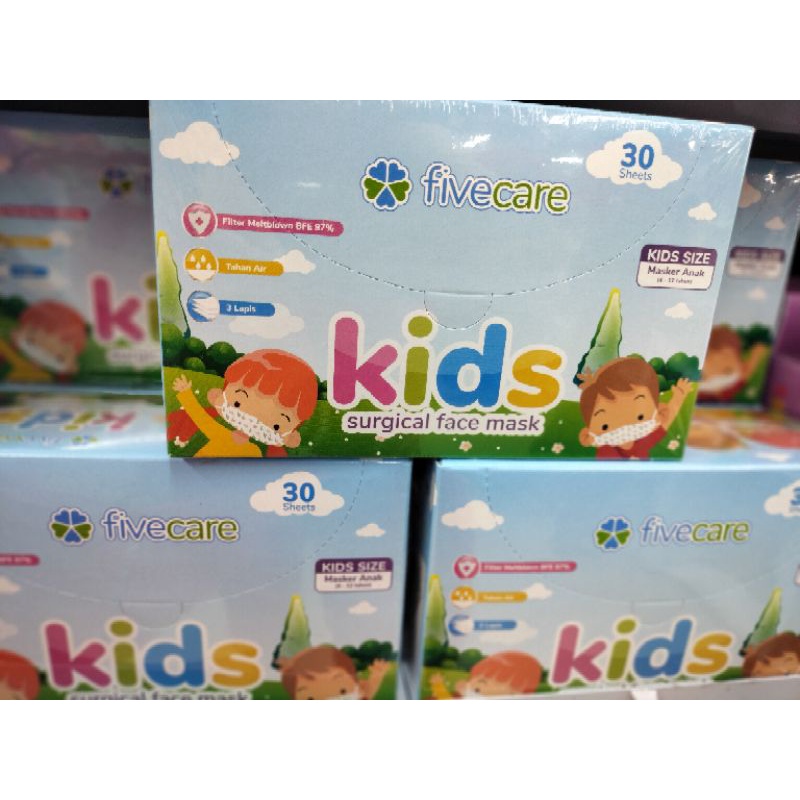 Masker anak Fivecare 3 ply Kids Surgical Face Mask