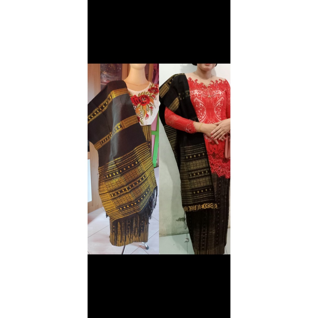 Pucca bunga puccabunga  sarung tarutung tenunan tangan tarutung setelan rok selendang sarung tarutun