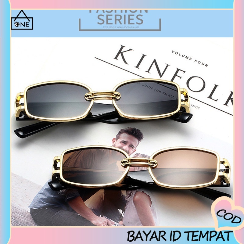 ☀️ COD Kacamata Hitam Korean Ulzzang Gaya Wanita Rectangle Shades Retro Sunglasses antiradiasi A one