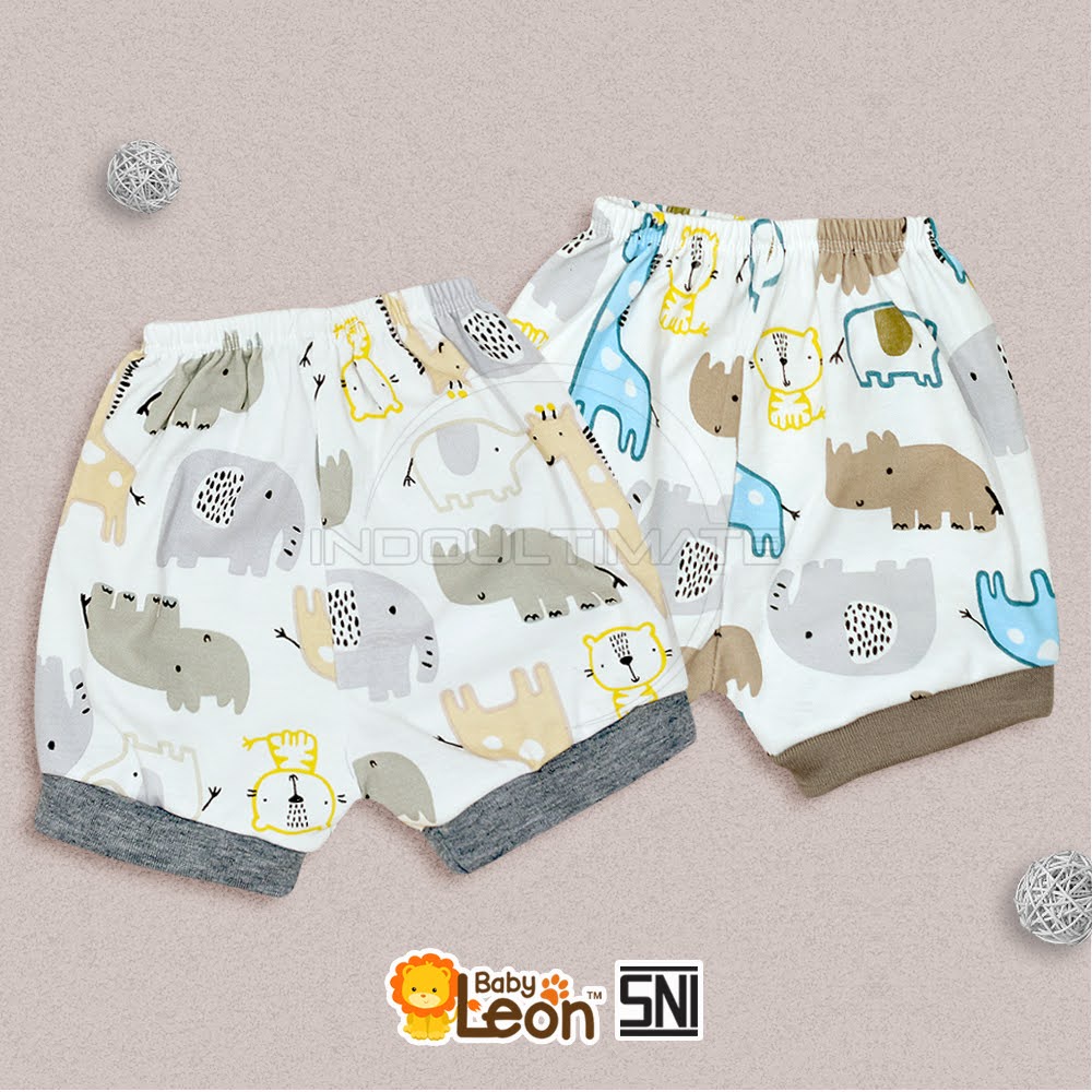 1Pcs Celana Pendek Bayi (0-3 Bulan) ZOO SERIES BABY LEON DS-117 Celana Diaper Bayi Baru Lahir Celana Anak Bayi Celana Pop Bayi Celana Bayi Harian Celana Motif Bayi