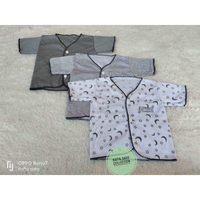 Paket hemat isi 18pcs/9stel baju bayi baru lahir(seri abu)