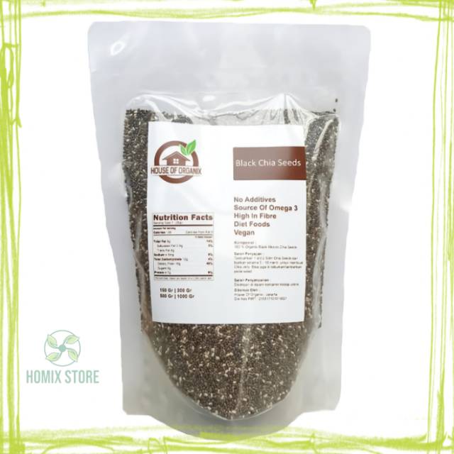 

CHIA SEED HITAM ORGANIK ORGANIC BLACK CHIA SEEDS 150 gr
