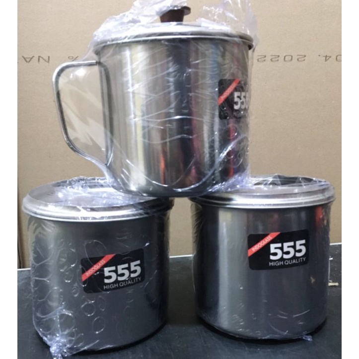 mug tutup stainless ukuran 7,10 dan 12