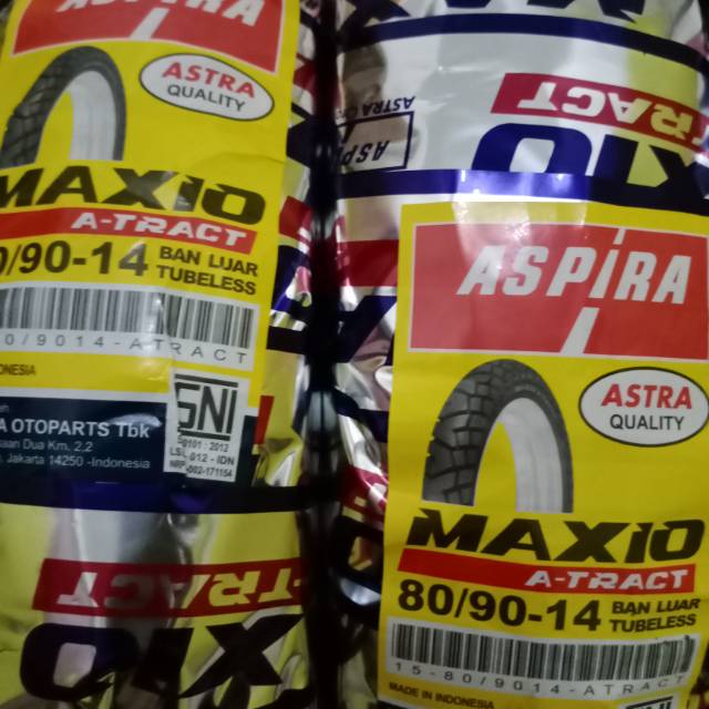 Ban tubeless depan maxio A-Track 80/90-14 for mio smile/mio J/Vario 110/125/150/beat/esp/pop/f1/M3