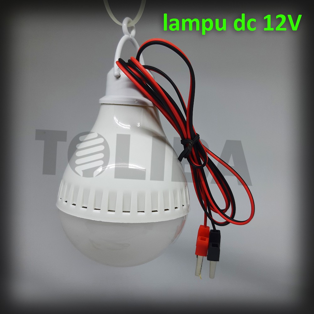 lampu led DC 8 watt / 12w / 18 w kabel gantungan kabel jepit ke baterai /lampu aki 12v lampu dc accu