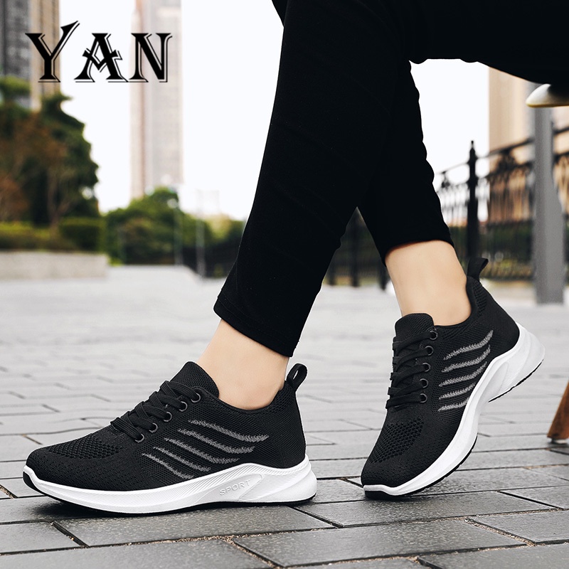 YAN Sepatu Sneakers Wanita Sepatu Olahraga Wanita Bernapas