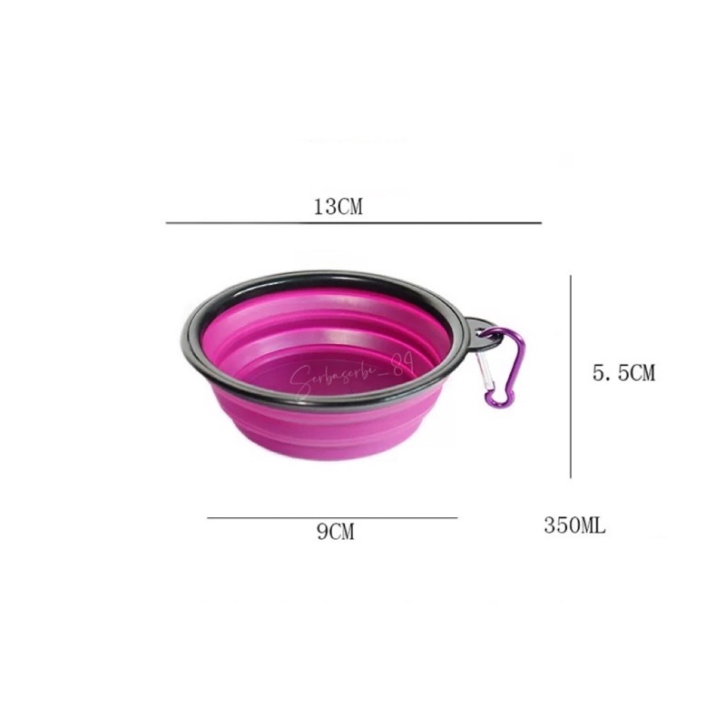 silikon pet bowl lipat mangkok tempat minum hewan anjing kucing