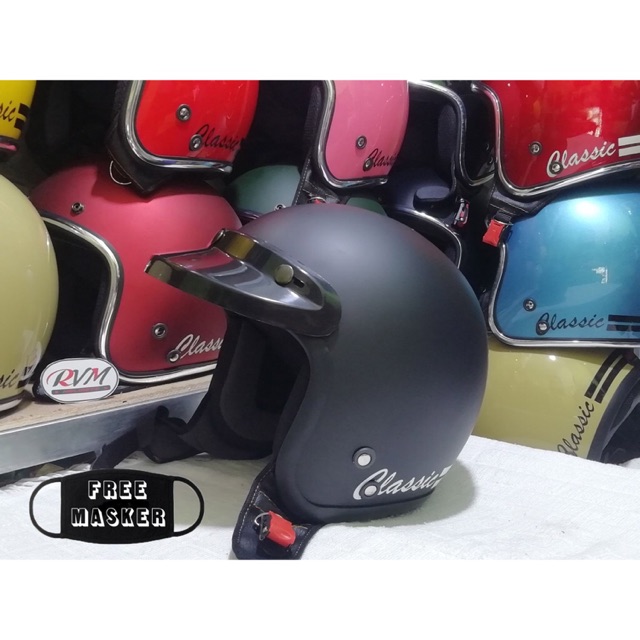 HELM BOGO CLASSIC HITAM DOFF TANPA KACA