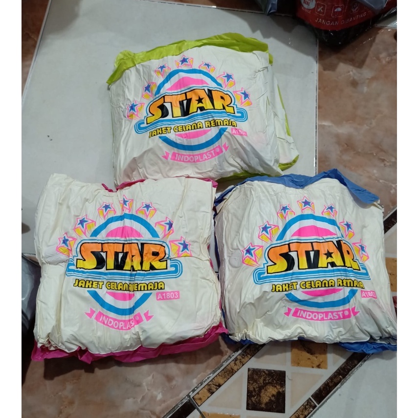 Jas Hujan Remaja Star - Jas Hujan Anak - Jas Hujan Jaket Celana Remaja- indoplast