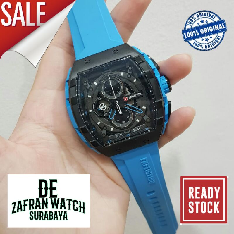 Expedition E-6782 RIPBABU Chronograph Black Dial Blue Rubber Strap 47mm Garansi