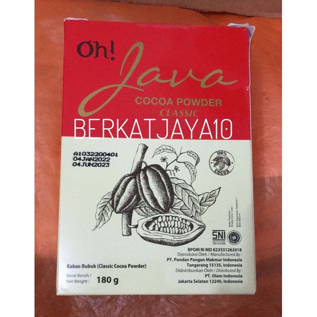 Oh! Java Cocoa Powder Classic kemasan dus 180gr  Coklat Bubuk premium