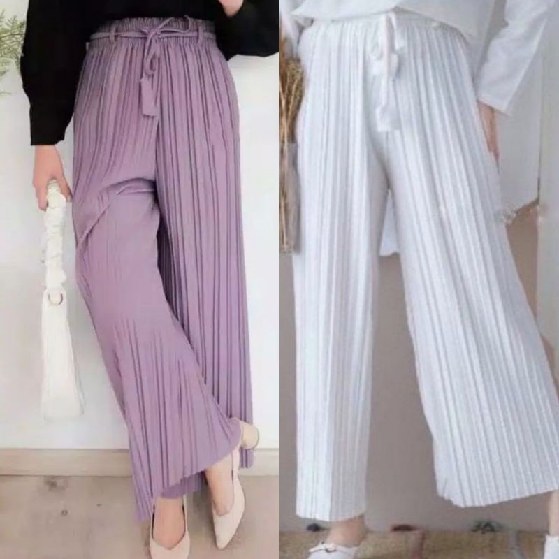 Kulot Lilac Plisket Premium Vazza Kulot Tali Celana Kulot Dewasa