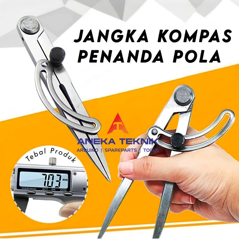 

Jangka Kompas Penanda Pola Lock Sistem Lingkaran ADJUSTABLE