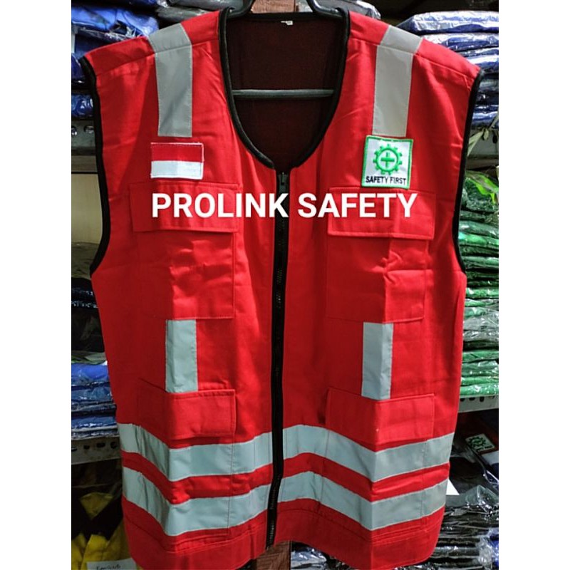 ROMPI SAFETY SUPER JUMBO 5XL XXXXL MERAH HSE BERLOGO K3 BENDERA