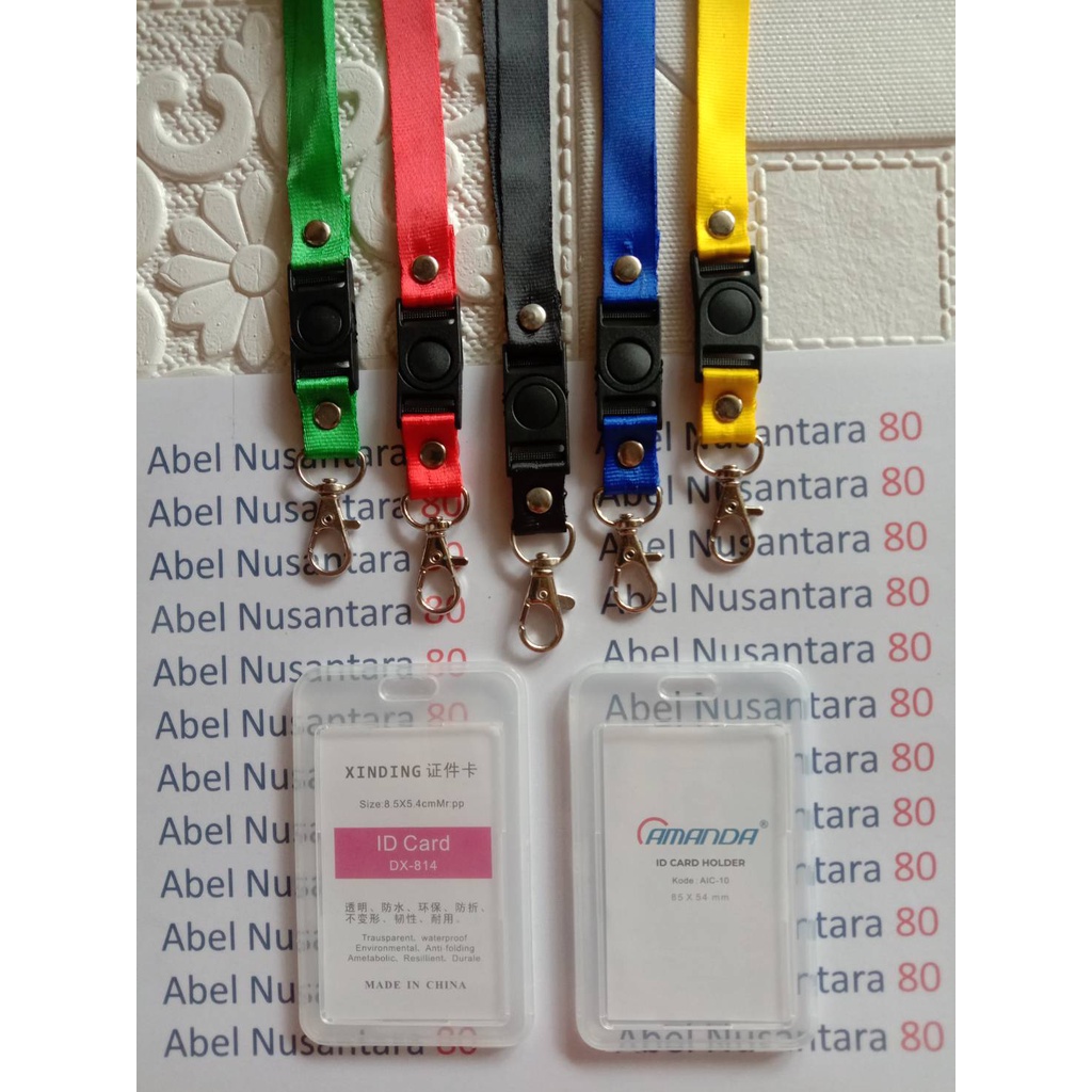 

Paket Tali Kait 1.5cm Stofer + ID Card Bening Tutup Potrait