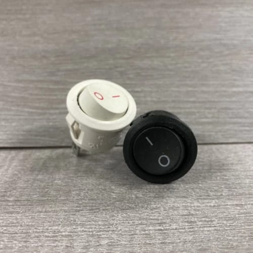 Jual Saklar / Switch Lampu Bulat On-Off 2PIN - 2 Kaki Hitam Putih ...
