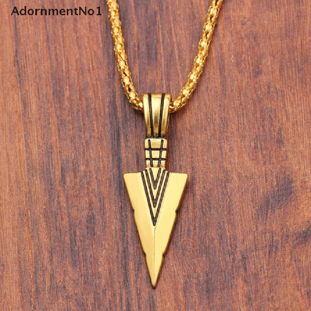 (AdornmentNo1) 1pc Kalung Rantai Panjang Dengan Liontin Panah Warna Hitam / Emas / Silver Untuk Wanita